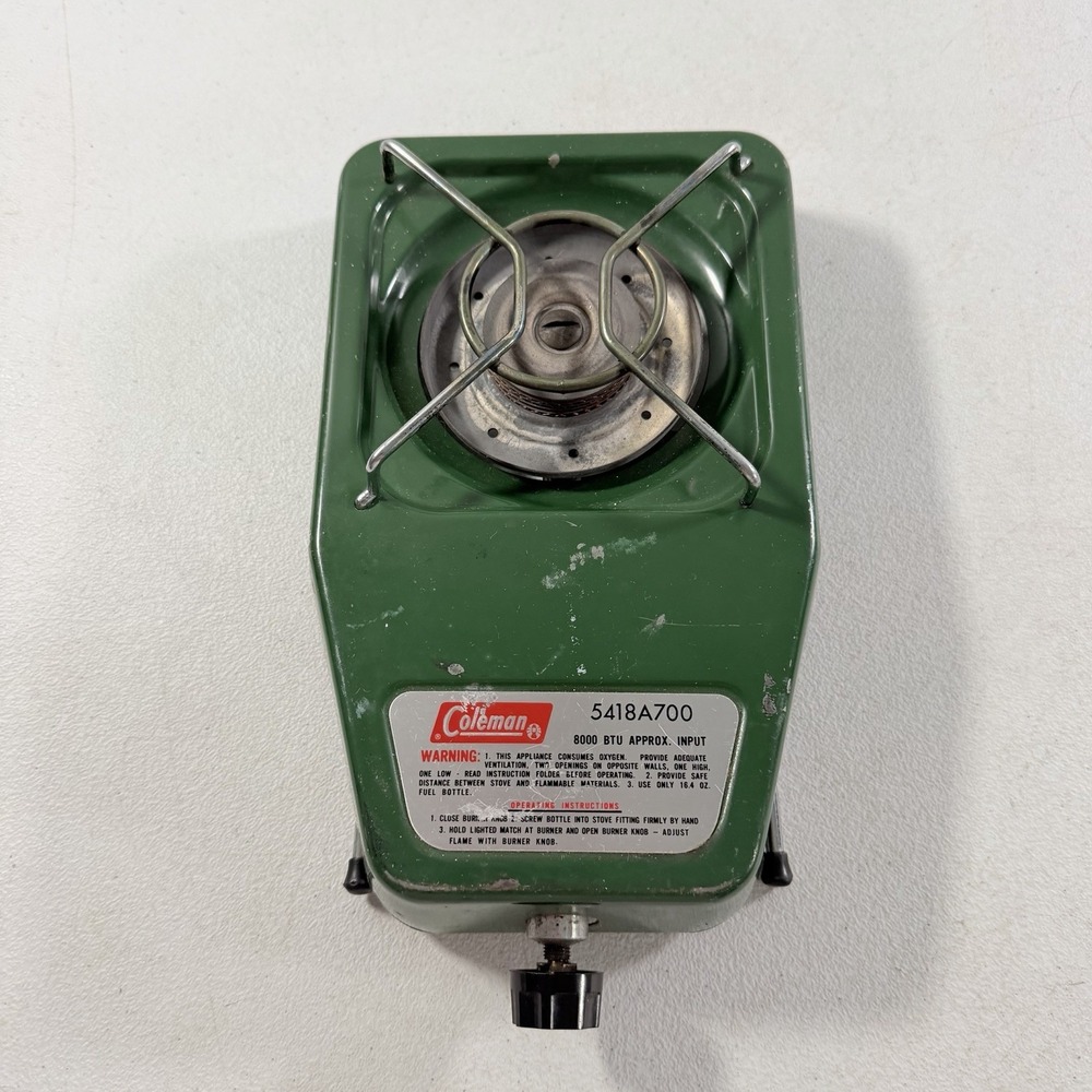 Vintage 1977 Coleman 5418 Single Burner Propane Camp Stove 5418A700